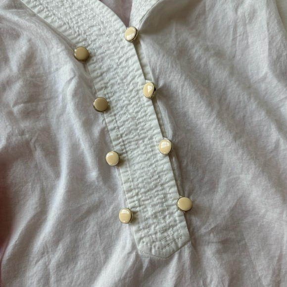 Anthropologie White Puff Sleeve Blouse - Picture 9 of 13